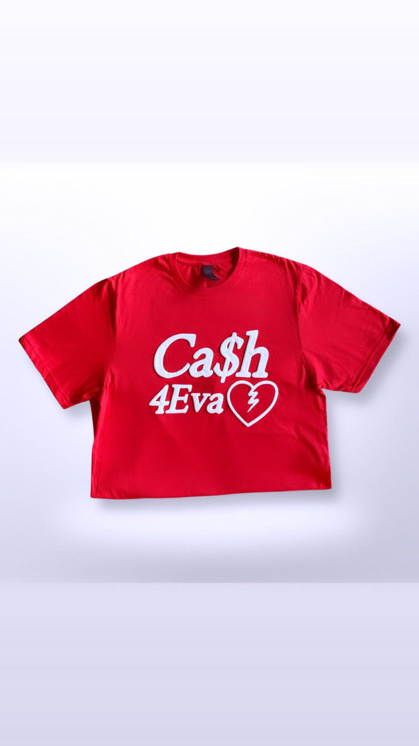 Classic Ca$h 4Eva Broken Heart T-shirt with puffer print design