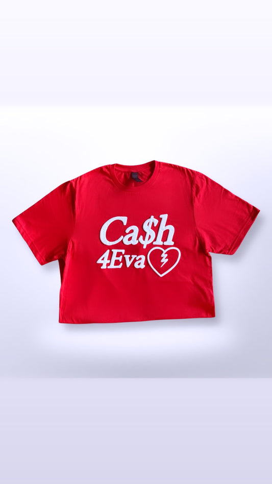 Classic Ca$h 4Eva Broken Heart T-shirt with puffer print design